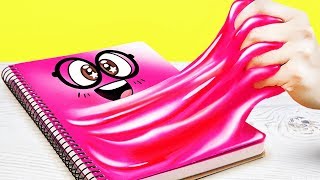 DIY School Supplies 4 Trendy DIY Notebooks for Back to School with Slime Sam [upl. by Maril]