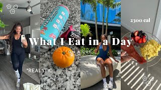 WHAT I EAT IN A DAY FOR FAT LOSS  2300 calories easy realistic meals high protein supplments [upl. by Nylrehc696]