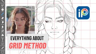 How to Apply GRID Method to Draw REALISTIC PORTRAITS on Ibispaint X Tutorial amp Process [upl. by Stella]