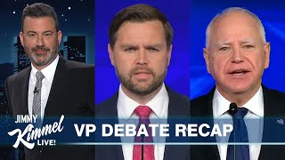 Jimmy Kimmel Breaks Down the Vice Presidential Debate Between JD Vance amp Tim Walz [upl. by Columbus116]