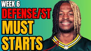 Week 6 MUST START Defenses amp Streams  2024 Fantasy Football [upl. by Aigneis]