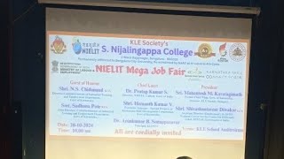 KLE Societys S Nijalingappa College is live on NIELIT Free Mega Job Fair on 20102024 at 1000am [upl. by Nolram]