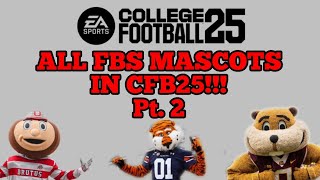 ALL MASCOTS in EA Sports College Football 25 Pt 2 [upl. by Arymat]