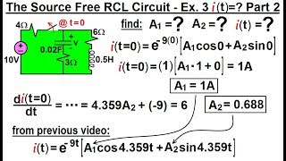 Electrical Engineering Ch 9 2nd Order Circuits 31 of 76 Source Free RCL Circuit Ex 3 Part 2 [upl. by Obrien]