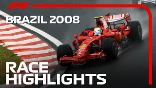 Lewis Hamilton Wins First World Title  2008 Brazilian Grand Prix  Race Highlights [upl. by Karry100]