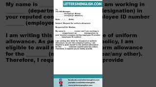 Request Letter for Uniform Allowance [upl. by Dannica]