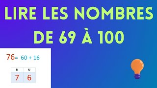 Maths les nombres de 69 jusquà 100 decomposition tableau de numération CP CE1 CE2 [upl. by Salinas]