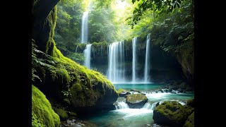 Tranquil Rainforest Waterfall A Serene Escape into Natures Beauty [upl. by Ymarej]