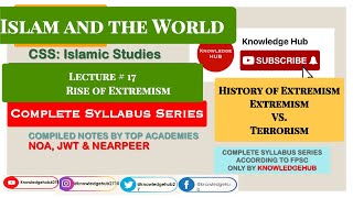 Rise of extremism Extremism and Terrorism in Islam css islamic studies  pms fpsc [upl. by Yesnek]