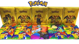 AWSOME POKEMON GOLDEN BOOSTER PACKS amp POKEMON RAINBOW BOOSTER PACKS pokemon pokémon pokemoncards [upl. by Aix]