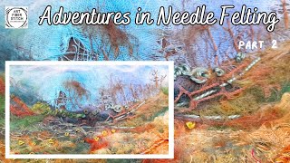 Adventures in 2D needle felting to create a picture in wool part 2 fiberart diy craft art [upl. by Zsa]