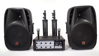 Rockville RPG2X15 Package PA System MixerAmp15quot SpeakersStandsMicsBluetooth [upl. by Xantha218]