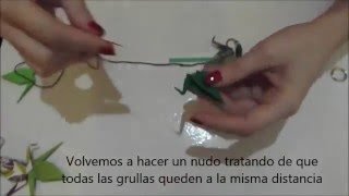 Móvil de grullas de papel paso a paso origami [upl. by Eelik]