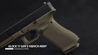 Glock 17 Gen5 French Army Schreckschuss Pistole  9 mm PAK Coyote [upl. by Namya]