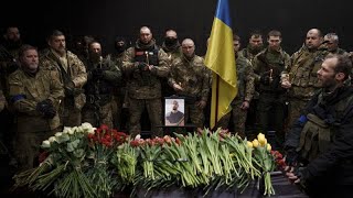 Funeral held for Ukrainian soldier [upl. by Scheers]