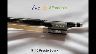 110 Presto Spark Carbon Fiber Violin Bow Review [upl. by Eillam]