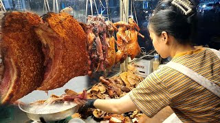 Very Popular Crispy Roast Pork Belly Braised Pork Char Siu amp Roasted Ducks  Cambodia Street Food [upl. by Lewej]