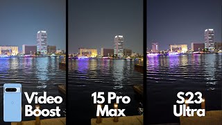 Pixel 8 Pro Video Boost vs 15 Pro Max vs S23 Ultra  Worth it [upl. by Ahseryt]