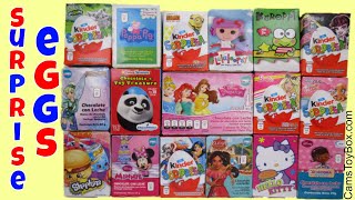 Chocolate Surprise Eggs Lalaloopsy Kinder Keroppi Disney Princess Shopkins Minnie Mouse Peppa Pig To [upl. by Sualakcin833]