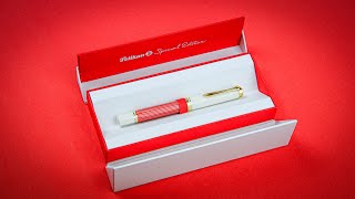 Pelikan Souveran M600 Dolma Kalem Red White [upl. by Nashoma]