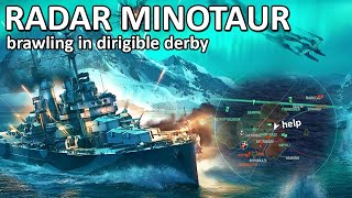 Radar Minotaur in Dirigible Derby  World of Warships [upl. by Medwin]