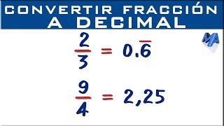 Convertir fracción en decimal [upl. by Aihsatal]