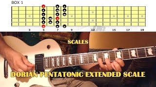 Dorian Pentatonic Extended Scale GUITAR LESSON  Rock Fusion Scale [upl. by Gorrono950]