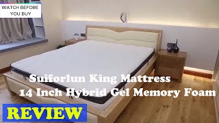 Suiforlun King Mattress 14 Inch Hybrid Gel Memory Foam REVIEW [upl. by Ailec]