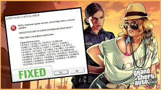 FIXED GTA 5 Script Hook V Version Problem  Script Hook V Critical Error [upl. by Nalad]