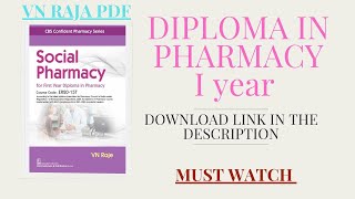 VN Raja book social pharmacy DPHARM 1st YEAR BOOKNOTES DOWNLOAD PDF [upl. by Narad]