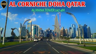 Al Corniche Doha Qatar  Al Mana Tower  Doha Tower  World Trade Center  Full HD [upl. by Showker]