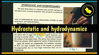 Hydrostatic and hydrodynamics Ideal Liquid [upl. by Frame]