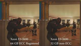 E52690 1333mhz ECC 64GB DDR3 vs 1333mhz nonECC 32GB DDR3 Rainbow Six Siege [upl. by Phillipe309]