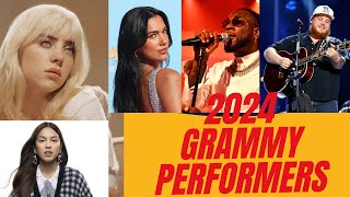 2024 Grammy Performers Billie Eilish Travis Scott Burna Boy Dua Lipa And More [upl. by Rennerb871]