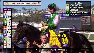 Starlust GB wins the Prevagen Breeders Cup Turf Sprint GI race 5 at Del Mar 11224 [upl. by Dnalrah831]