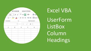 Excel VBA UserForm ListBox Column Headings [upl. by Sidalg221]