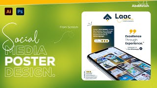 Social Media Poster Design  Illustrator amp Photoshop [upl. by Head652]