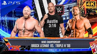 Brock Lesnar Vs Triple H  Steve Austin As A Special Guest Referee  For WWE Championship Match [upl. by Yelsna]