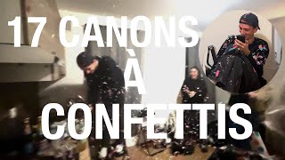 17 canons à confettis dans 20m2 030 [upl. by Thordia]