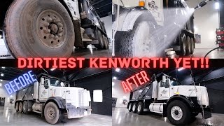 TOUCHLESS WASH on DIRTIEST KENWORTH YET with the BIGGEST POWER WASHER  FOAM CANNON IVE EVER USED [upl. by Paehpos]