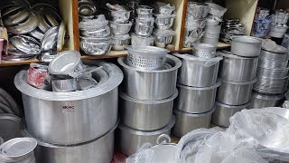 Mylapore Thangavel Nadar Stores Biryani Pot Iron CookwaresIdly PathiramStainless Steel Cookwares [upl. by Hana]