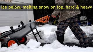 Harsh Test damage and fix WORX AEROCART SNOW PLOW [upl. by Alym]