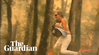 Woman rescues koala from bushfire in New South Wales [upl. by Calvinna]