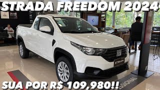 Fiat Strada Freedom 13 CS 2024  O MELHOR custo benefício da linha 2024 da Strada 4K [upl. by Aihsemaj]