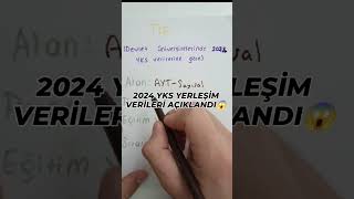 2024 YKS YERLEŞİM VERİLERİ AÇIKLANDI😱 yks yks2024 ykstercih shorts [upl. by Ardy635]