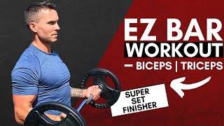 EZ BAR WORKOUT at HOME  BICEPS amp TRICEPS  EZ BAR EXERCISES [upl. by Nyvrem663]