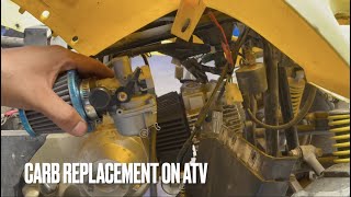 Carb Replacement on a Chinese ATV Quad or 4 Wheeler Step by Step [upl. by Tennies]