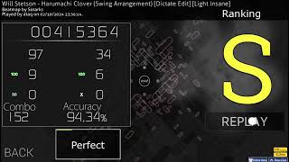 osu  Will Stetson  Harumachi Clover Light Insane [upl. by Erihppas]