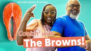 Weeknight Teriyaki Salmon and Shrimp Recipe  Cookin with The Browns [upl. by Adnirak]