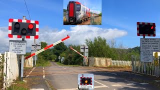 Two Trains at Penybedd Level Crossing Carmarthenshire [upl. by Ataymik]